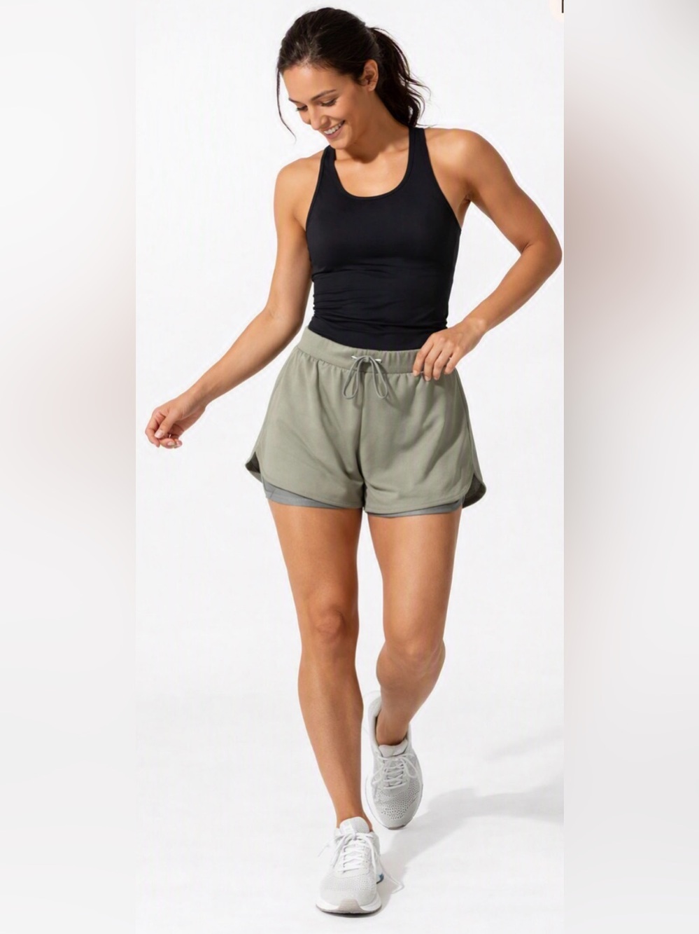 Avia Women’s Athletic Running Shorts in Sage Green Sz L